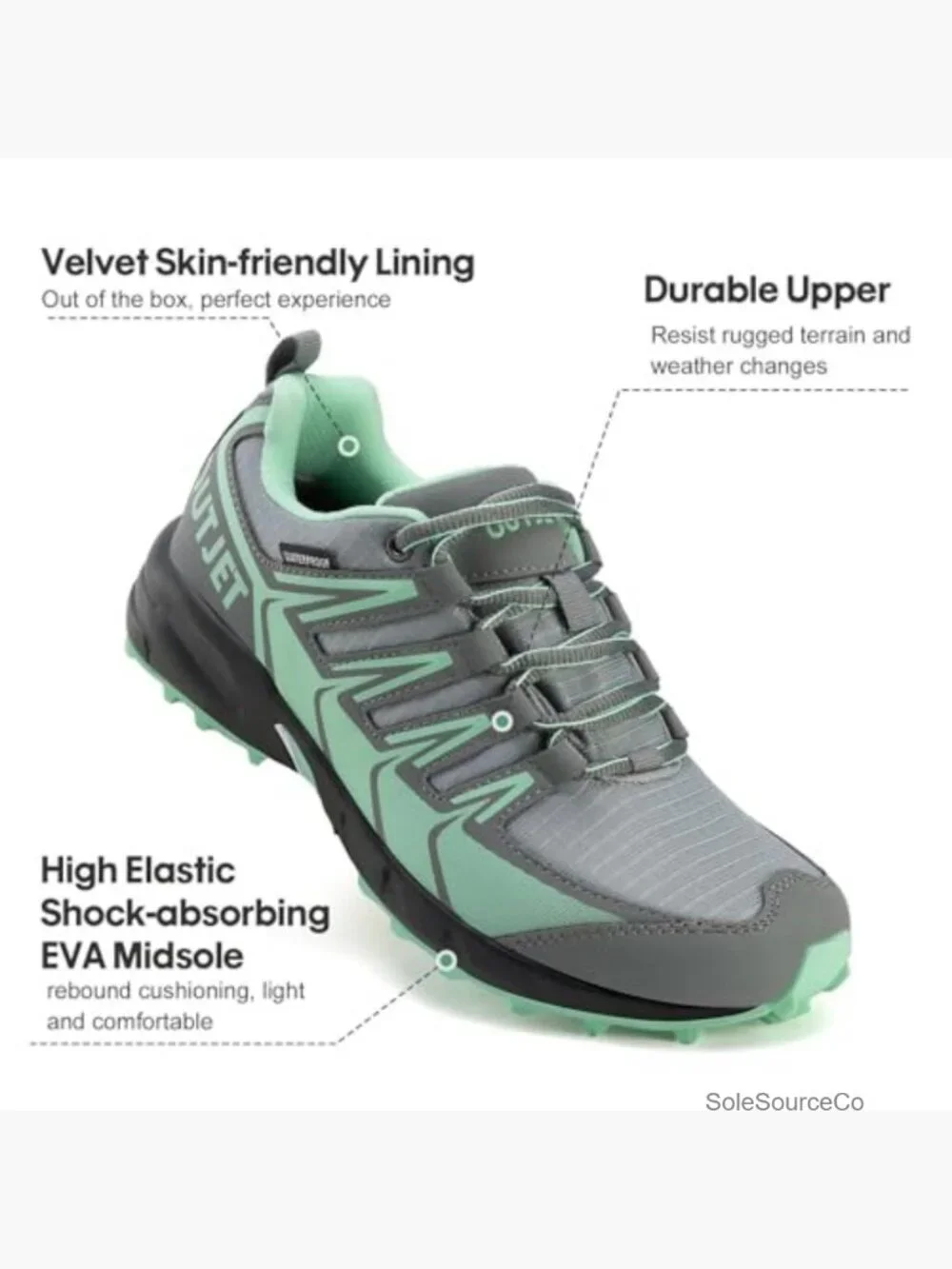 Women's Waterproof Hiking Shoes Lightweight Non-Slip Trails Walking Sneakers